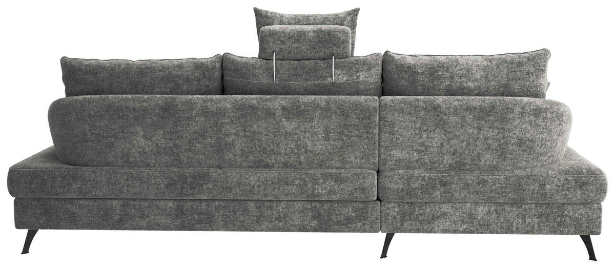 ECKSOFA in Webstoff Dunkelgrau  - Dunkelgrau/Schwarz, Konventionell, Textil/Metall (183/293cm) - Carryhome