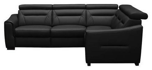 ECKSOFA Lederlook Echtleder Schwarz  - Wengefarben/Schwarz, Design, Leder/Holz (260/260cm) - Celina Home