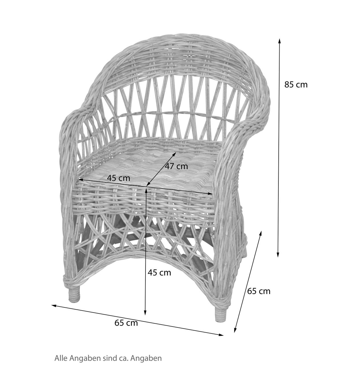 SESSEL Weiß    - Weiß, Natur, Holz (65/65/85cm) - MID.YOU