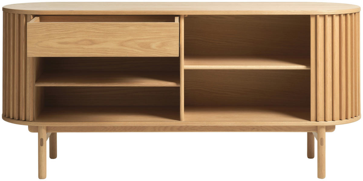 SIDEBOARD ekfärgad  160/73/45 cm  - ekfärgad, Design, trämaterial/trä (160/73/45cm) - Niels Andersson