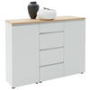 SIDEBOARD  in 135/102/41 cm  - Eichefarben/Silberfarben, Design, Holz/Holzwerkstoff (135/102/41cm) - Dieter Knoll