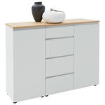SIDEBOARD 135/102/41 cm  - Eichefarben/Silberfarben, Design, Holz/Holzwerkstoff (135/102/41cm) - Dieter Knoll