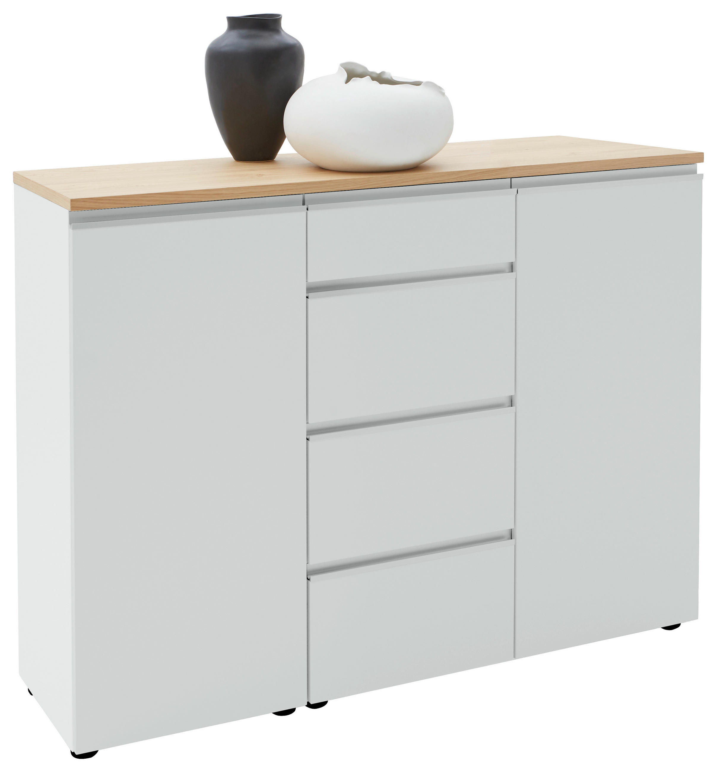 Dieter Knoll Sideboard Weiß, Eiche 135x102x41 cm