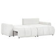 ECKSOFA in Flachgewebe Creme  - Creme/Schwarz, KONVENTIONELL, Kunststoff/Textil (256/157cm) - Carryhome