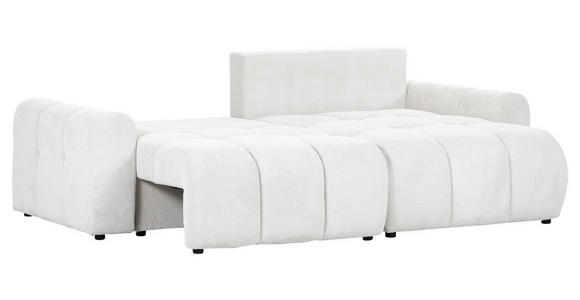 ECKSOFA in Flachgewebe Creme  - Creme/Schwarz, KONVENTIONELL, Kunststoff/Textil (256/157cm) - Carryhome