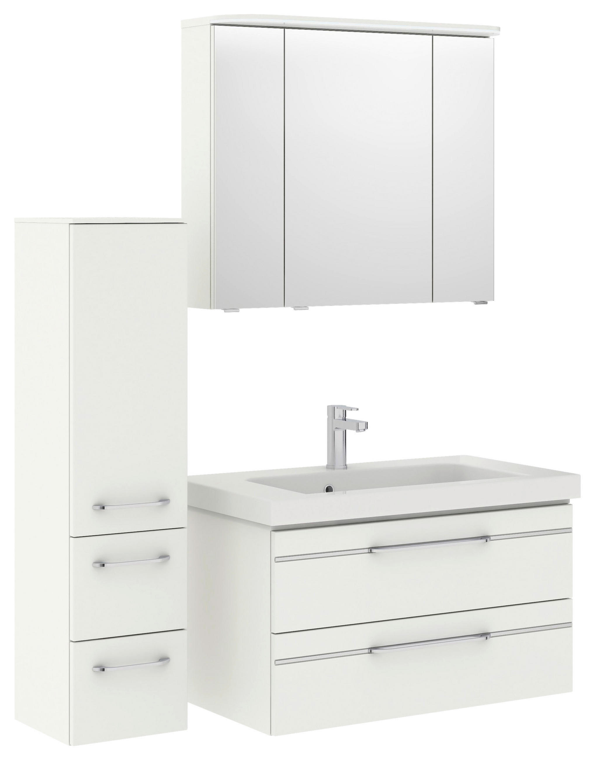 BADEZIMMER in 122 cm - Chromfarben/Weiß Hochglanz, KONVENTIONELL, Glas/Holzwerkstoff (122cm) - Pelipal
