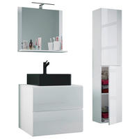 BADRUM 94 cm  - vit/svart, Modern, trämaterial/glas (94cm) - MID.YOU
