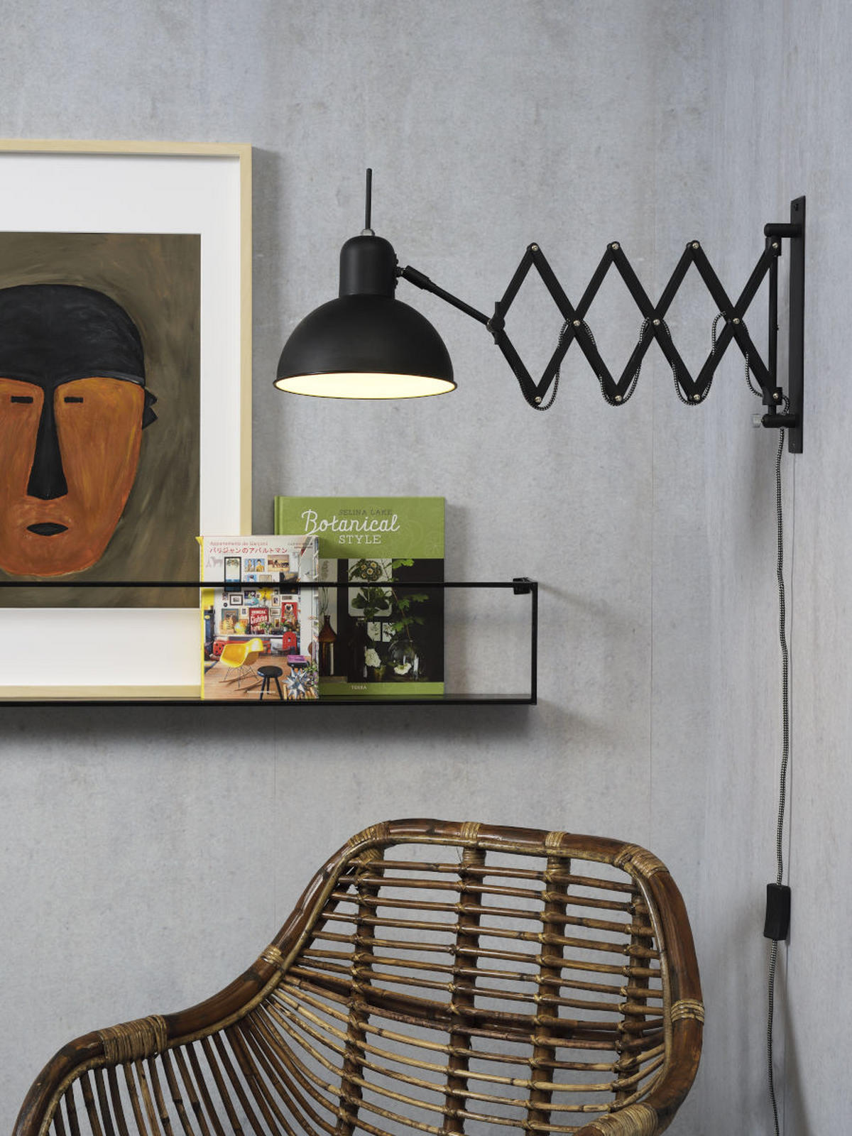 WANDLEUCHTE - Schwarz, Design, Metall (60-85/36cm) - It's about Romi