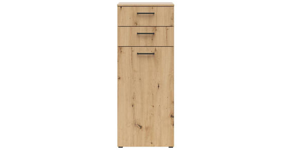 KOMMODE 45/115/40 cm in Eiche Artisan - Anthrazit/Schwarz, MODERN, Holzwerkstoff/Kunststoff (45/115/40cm) - Carryhome
