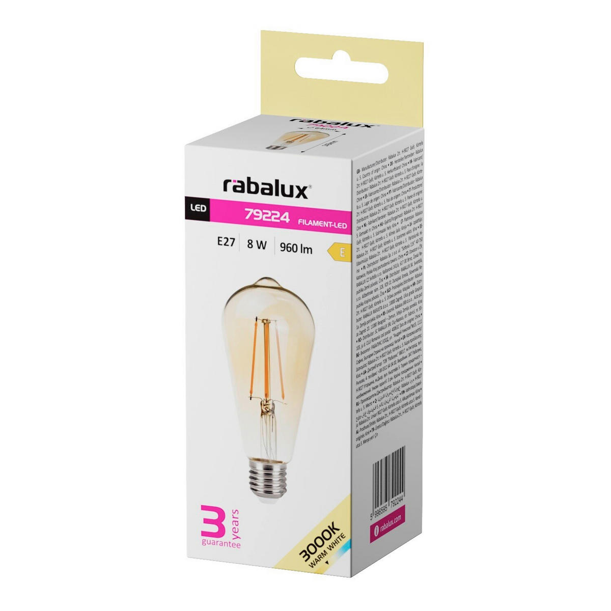 LED FILAMENT SIJALICA - boja ćilibara, Osnovno, staklo (6.4/14,3cm)