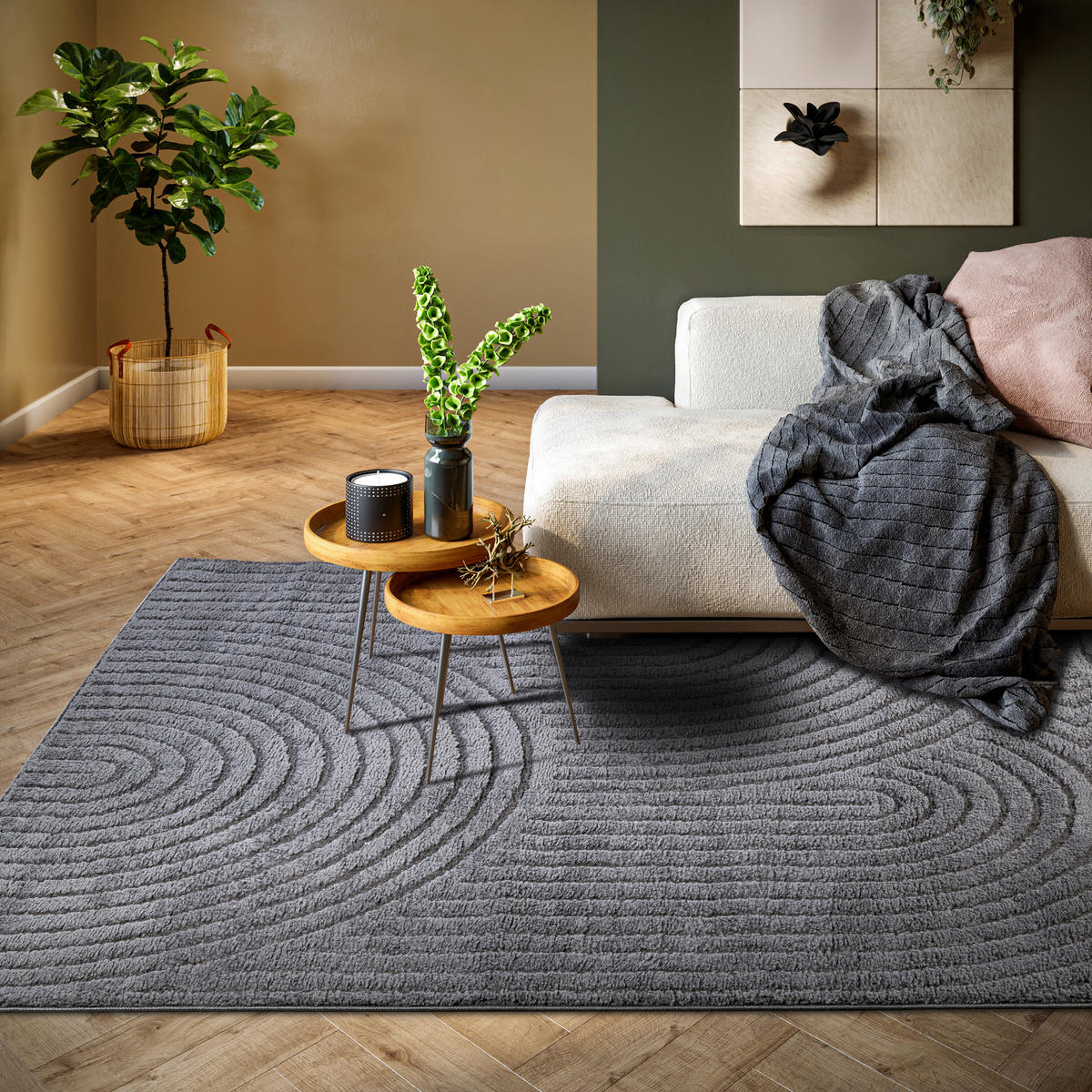 HOCHFLORTEPPICH 120/170 cm New York Anthrazit  - Anthrazit, Basics, Kunststoff/Textil (120/170cm) - Elle Decoration