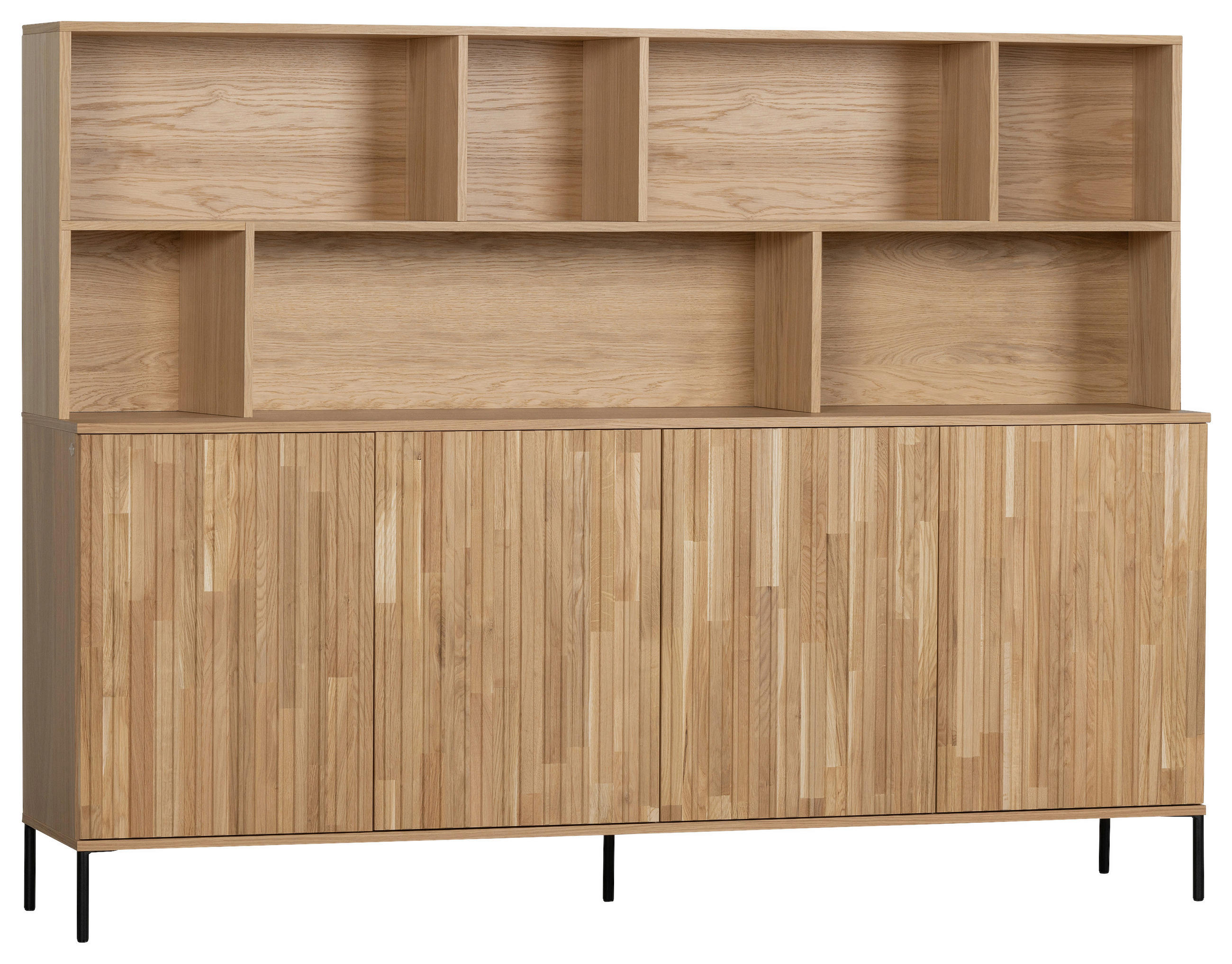BUFFET 200/150/44 cm  in Eichefarben, Hellgrau  - Eichefarben/Hellgrau, Design, Holz/Holzwerkstoff (200/150/44cm) - Ambia Home