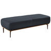 HOCKER in Holz, Leder Dunkelblau  - Bronzefarben/Dunkelblau, Design, Leder/Holz (151/44/61cm) - Valnatura