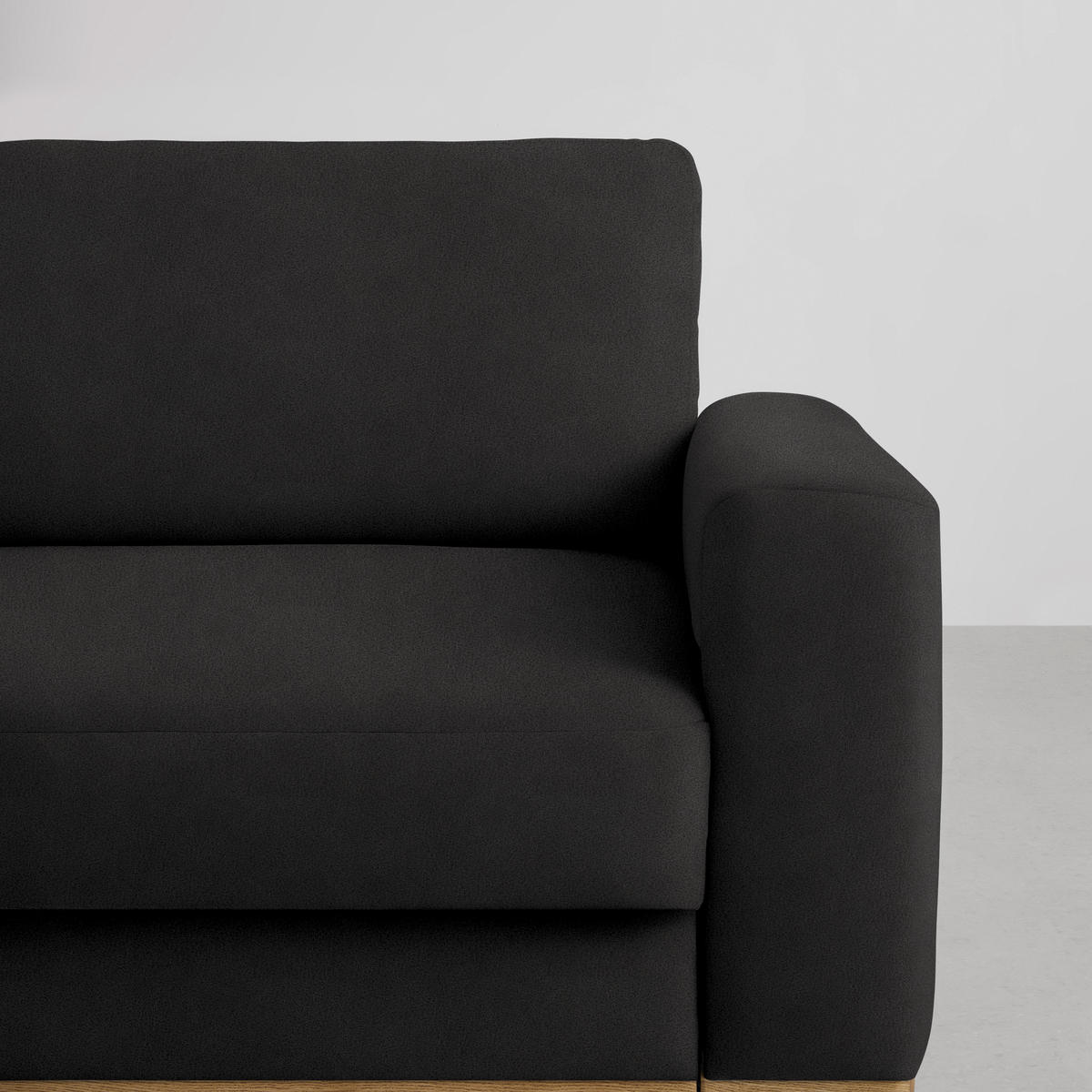 ECKSOFA in Lederlook, Mikrofaser Dunkelgrau  - Dunkelgrau/Schwarz, Konventionell, Holz/Textil (167/234cm) - MID.YOU