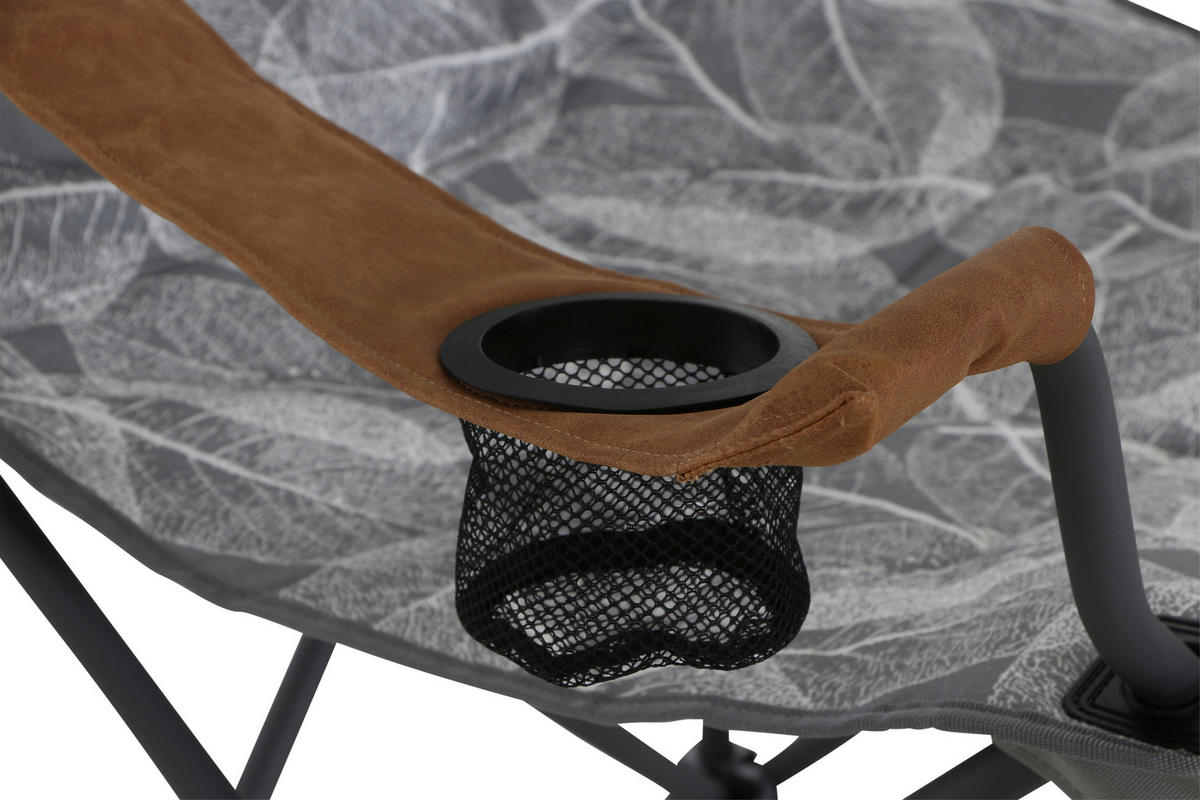 CAMPINGSESSEL - Anthrazit/Grau, KONVENTIONELL, Textil/Metall (90/96/61cm) - Siena Garden