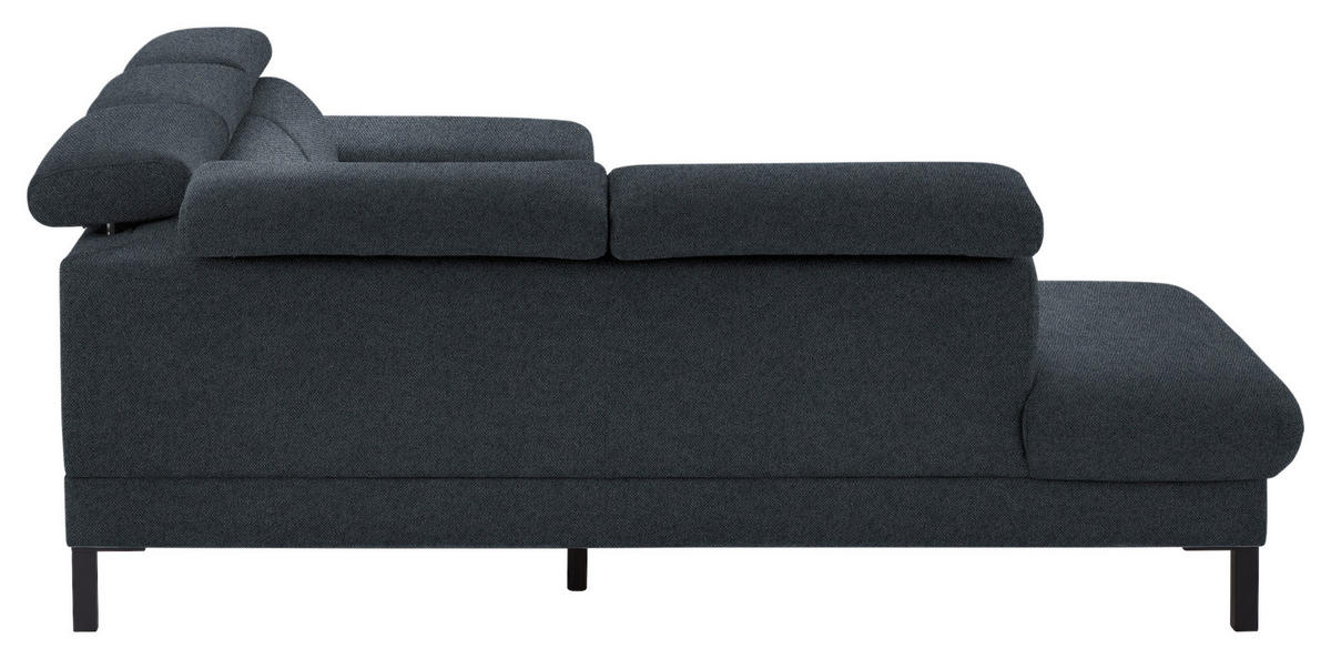 ECKSOFA in Flachgewebe Anthrazit  - Anthrazit/Schwarz, Design, Holzwerkstoff/Textil (217/272cm) - Pure Home Comfort