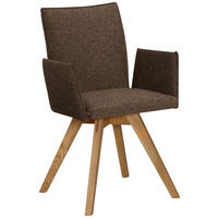 ARMLEHNSTUHL  in Samt  - Eichefarben/Braun, KONVENTIONELL, Holz/Textil (60/91/61cm) - Moderano