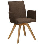 ARMLEHNSTUHL  Stoffauswahl, Typenauswahl Samt  - Eichefarben/Braun, KONVENTIONELL, Holz/Textil (60/91/61cm) - Moderano