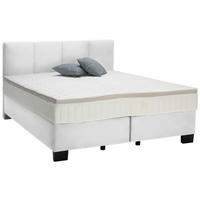 BOXSPRINGBETT 160/200 cm  in Weiss  - Weiss/Schwarz, Design, Kunststoff/Textil (160/200cm) - Hom`in