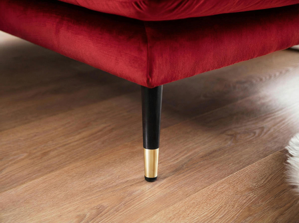 ECKSOFA Eckteil  TOKIO-2S.REC Dunkelrot Samt  - Dunkelrot, MODERN, Holz/Textil (275/157cm) - MID.YOU