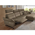 ECKSOFA in Echtleder Hellbraun  300/157 cm  - Hellbraun/Schwarz, Design, Leder/Metall (300/157cm) - Dieter Knoll