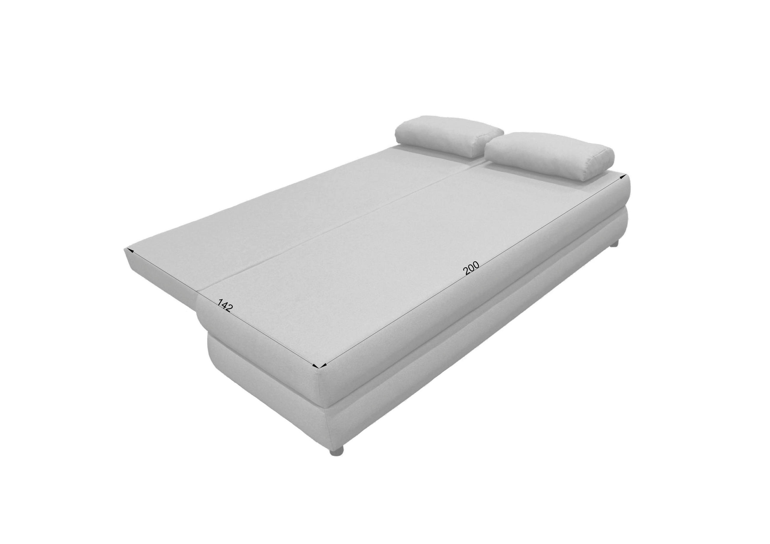 Thumbnail - P & B Schlafsofa, Weiß, Textil, 2-Sitzer, Füllung: Schaumstoff, 206x87x88 cm, Made in EU, Wohnzimmer, Sofas & Couches, S...