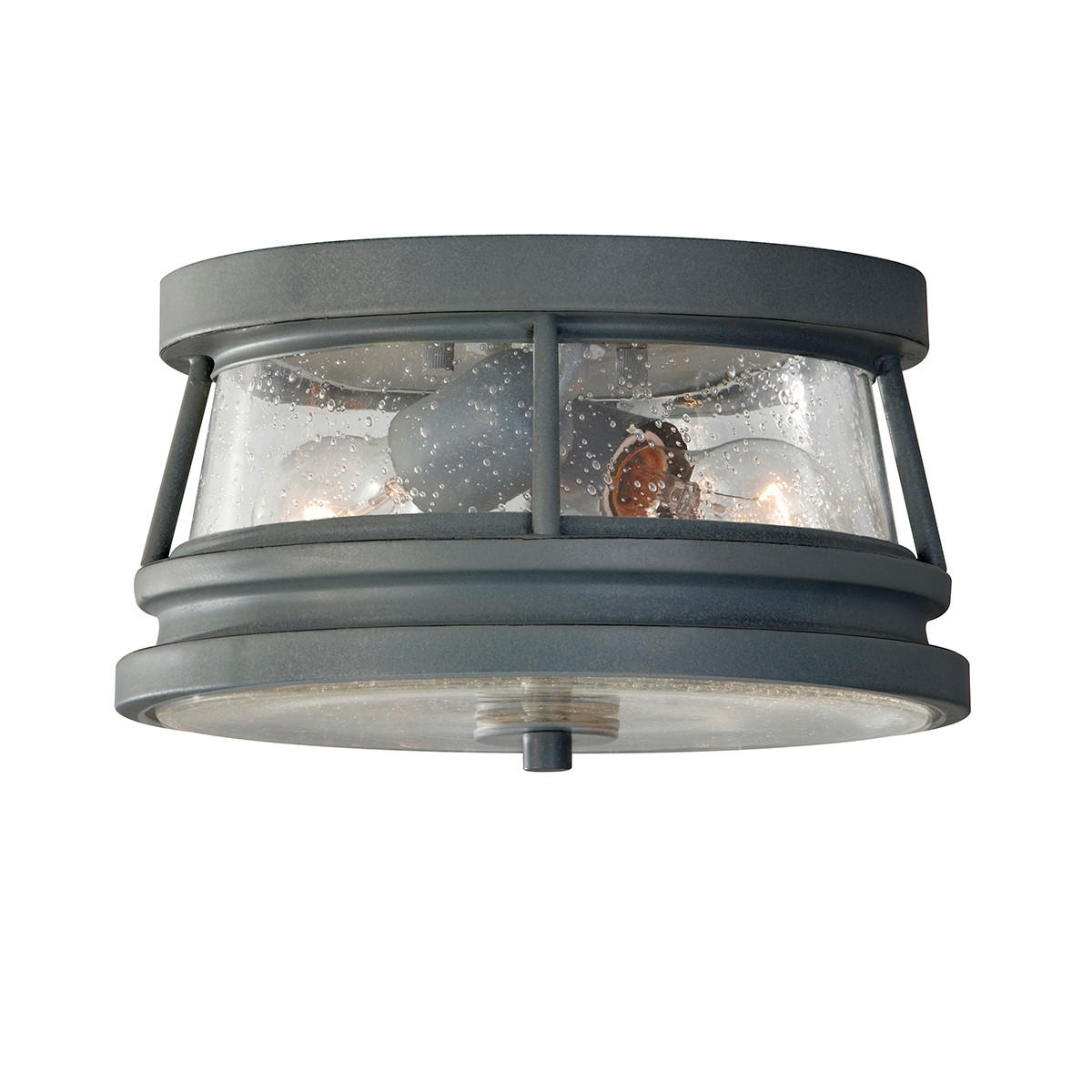 VONKAJŠIE STROPNÉ SVIETIDLO, 27.9/14.9 cm  - tmavosivá, Basics, kov/sklo (27.9/14.9cm) - Elstead Lighting