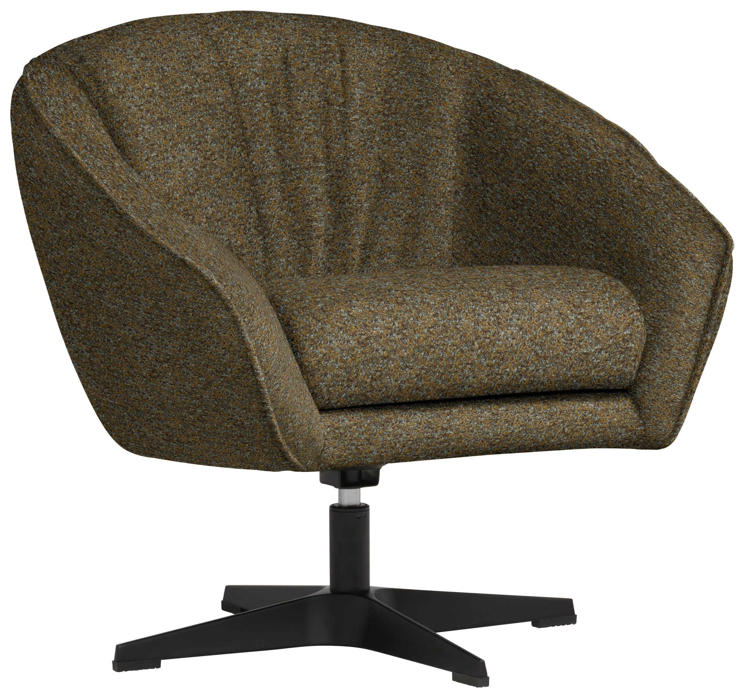 SESSEL in Bouclé Khaki  - Khaki/Schwarz, Design, Textil/Metall (80/78/80cm) - Stylife