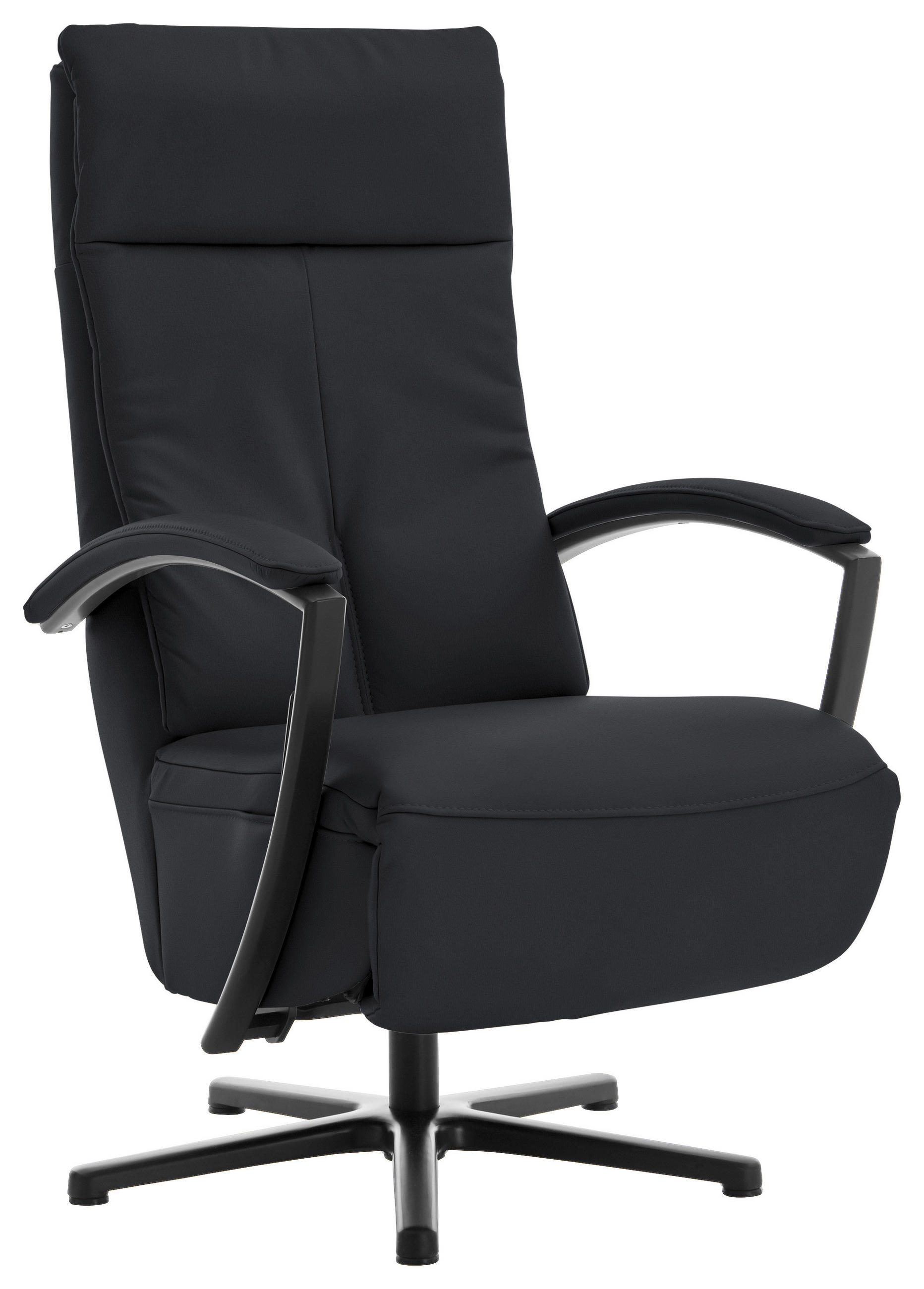 RELAXSESSEL in Leder Anthrazit  - Anthrazit/Schwarz, Design, Leder/Metall (76/112/83cm) - Beldomo Speed