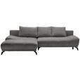 ECKSOFA in Chenille Blau, Braun  - Blau/Schwarz, MODERN, Textil/Metall (182/290cm) - Hom`in