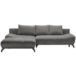 ECKSOFA in Chenille Blau, Braun  - Blau/Schwarz, MODERN, Textil/Metall (182/290cm) - Hom`in