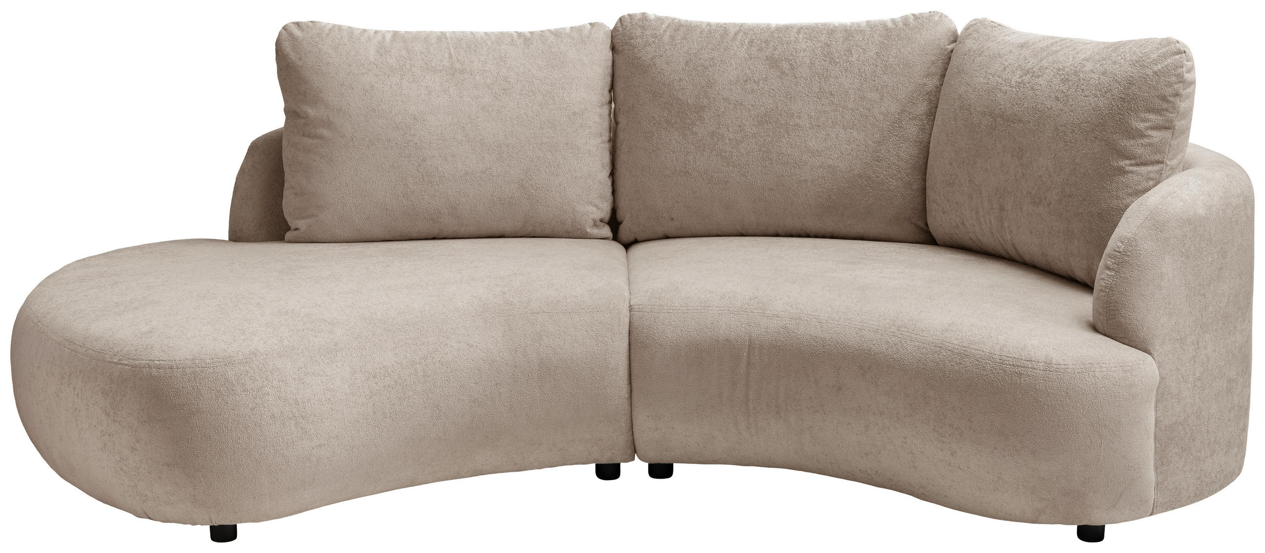 ECKSOFA in Mikrofaser Taupe  - Taupe/Schwarz, Modern, Kunststoff/Textil (250/139cm) - Livetastic