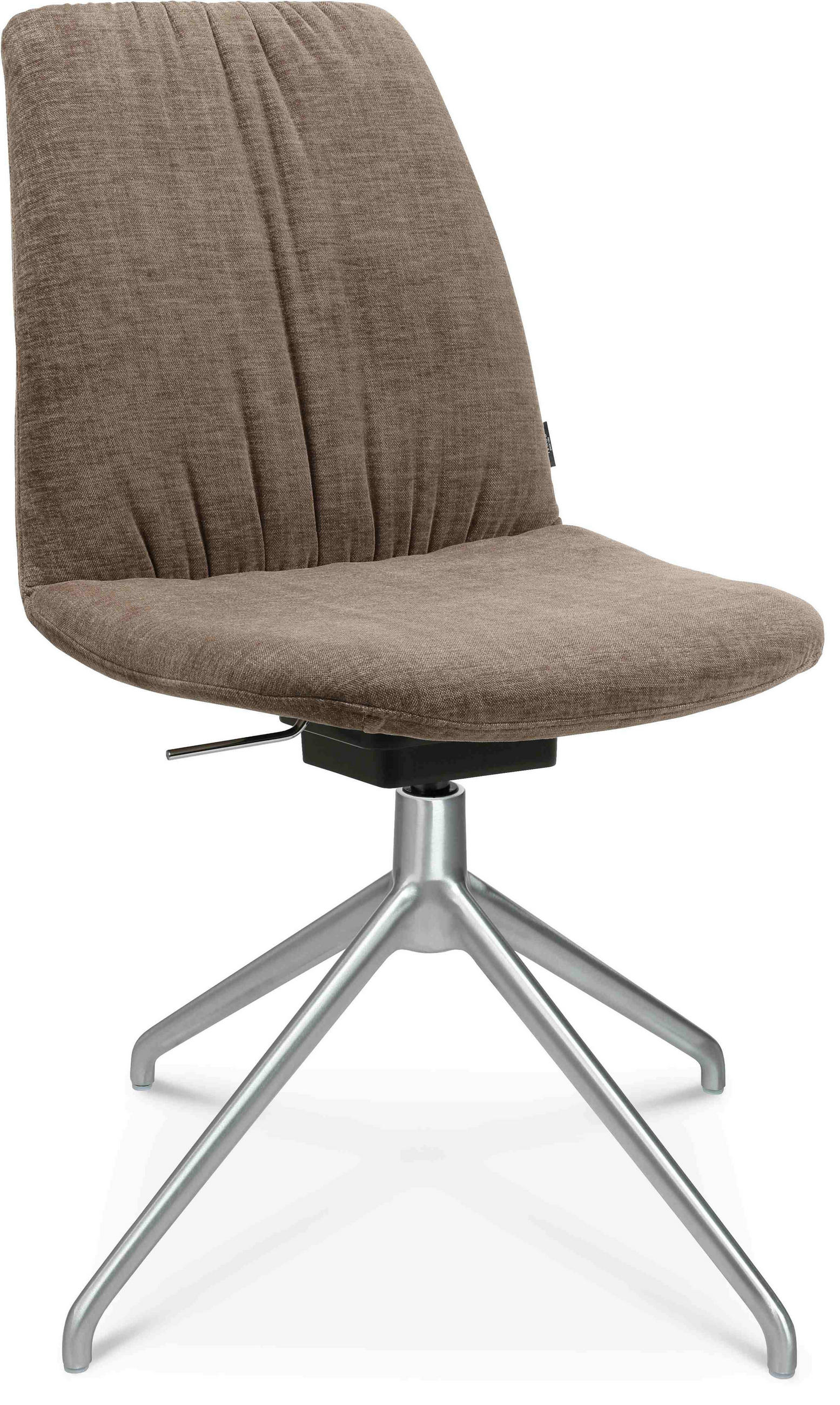 STUHL Velours Alufarben, Graubraun  - Graubraun/Alufarben, Design, Textil/Metall (46/81,5-84,5/55cm) - Johann Jakob