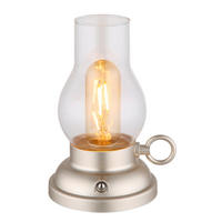 LED ASZTALI LÁMPA - Pezsgő/borostyánszínű, Basics, műanyag/Üveg (12.5/10.7/17.5cm)