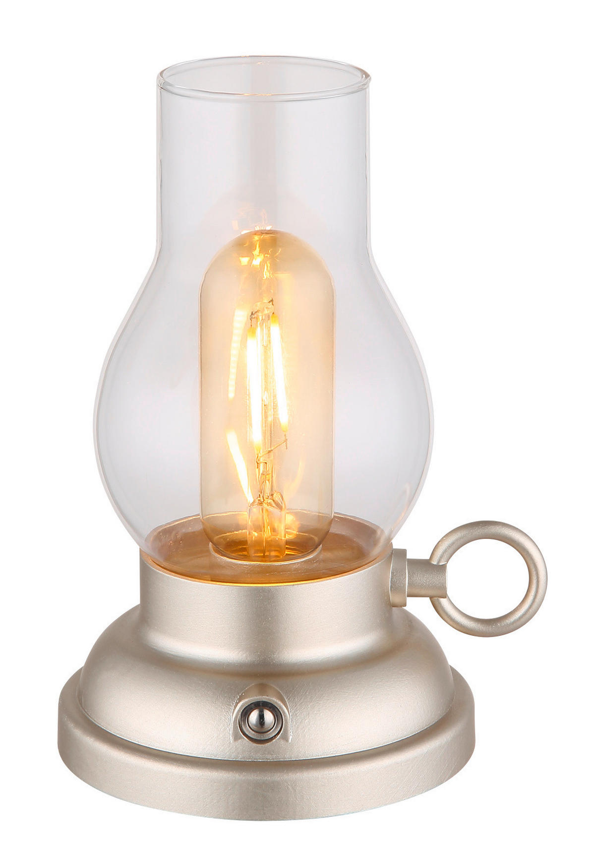 LED ASZTALI LÁMPA - Pezsgő/borostyánszínű, Basics, műanyag/Üveg (12.5/10.7/17.5cm)