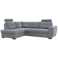 ECKSOFA Grau Mikrofaser, Struktur  - Schwarz/Grau, KONVENTIONELL, Kunststoff/Textil (183/251cm) - MID.YOU