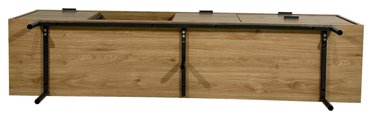 LOWBOARD META 180/56,2/40 cm 2 Schublade(n) Beimöbel erhältlich, stehend  - Eichefarben/Anthrazit, Design, Holzwerkstoff/Metall (180/56,2/40cm) - Milino