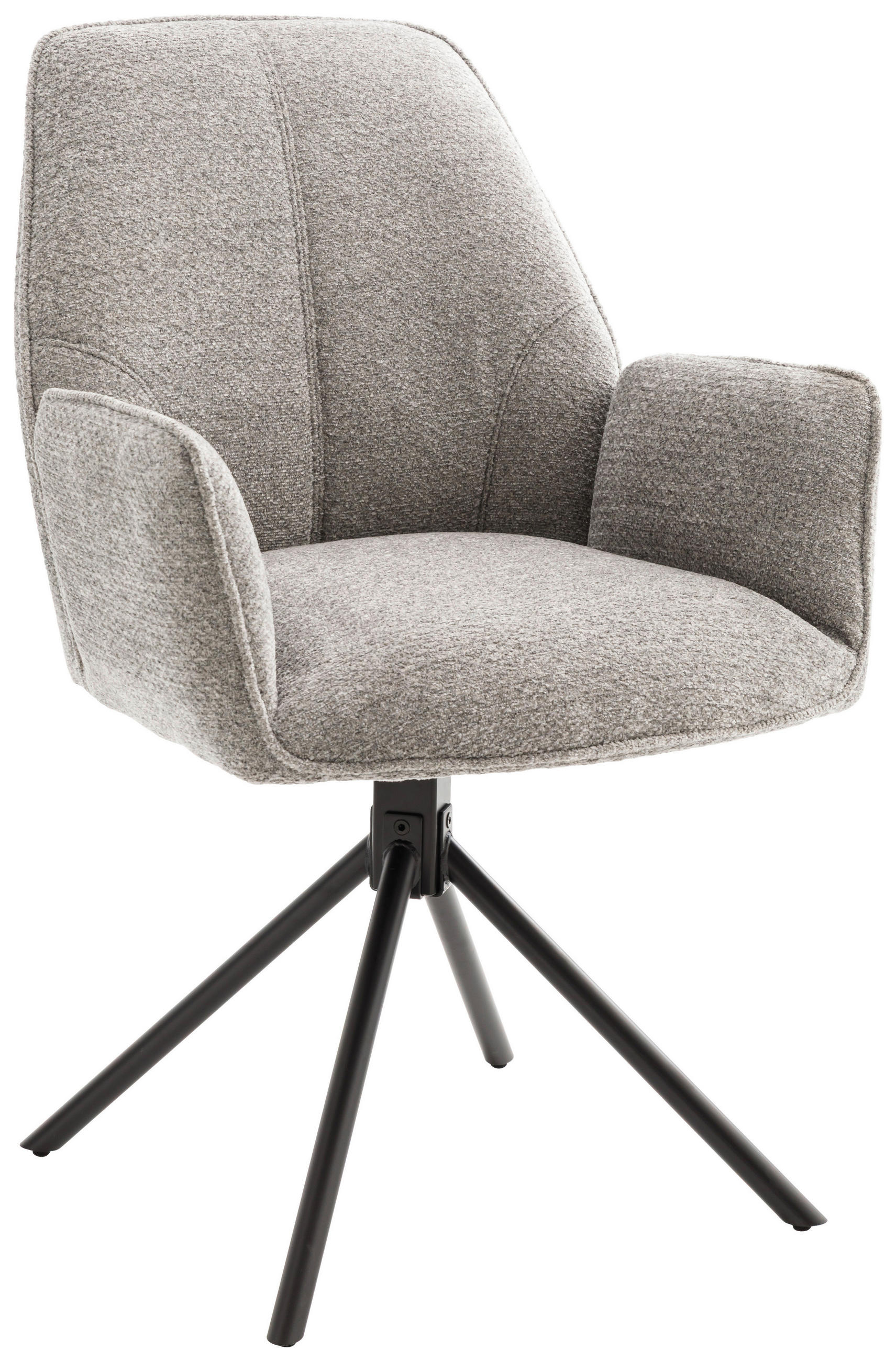 ARMLEHNSTUHL  Sitzfläche 180° drehbar, automatische Rückholfunktion Struktur  Grau  - Schwarz/Grau, Design, Textil/Metall (59/88/63cm) - Carryhome
