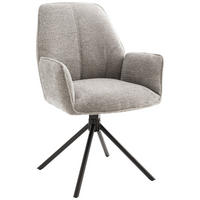 ARMLEHNSTUHL  Sitzfläche 180° drehbar, automatische Rückholfunktion Struktur  Grau  - Schwarz/Grau, Design, Textil/Metall (59/88/63cm) - Carryhome