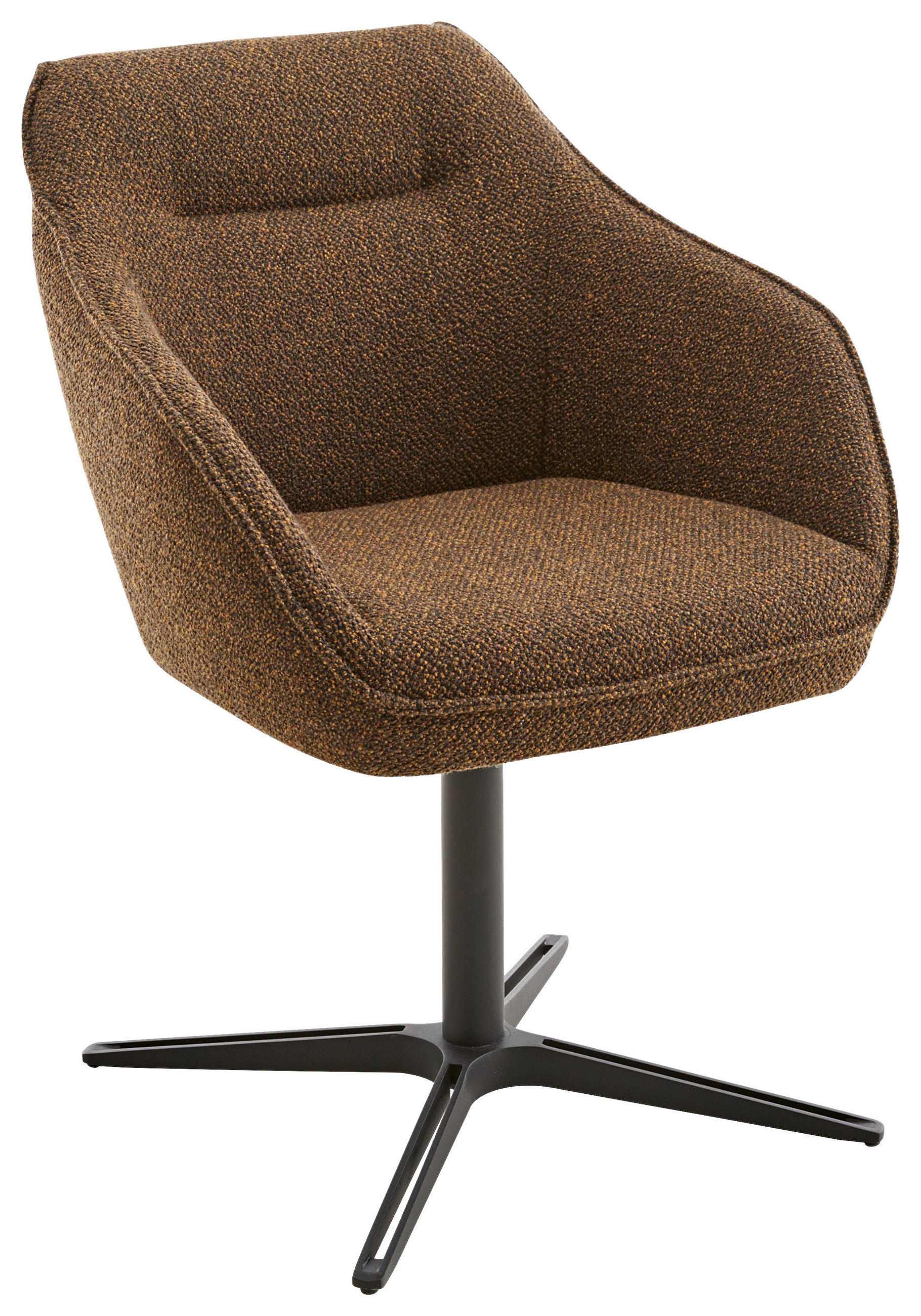 ARMLEHNSTUHL  in Flachgewebe  - Schwarz/Braun, Design, Textil/Metall (60/68/84cm) - Koinor