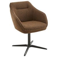 ARMLEHNSTUHL  in Flachgewebe  - Schwarz/Braun, Design, Textil/Metall (60/68/84cm) - Koinor