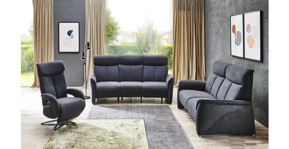 TRAPEZSOFA in Textil Dunkelgrau - Dunkelgrau/Alufarben, KONVENTIONELL, Textil (217/108/106cm) - Cantus