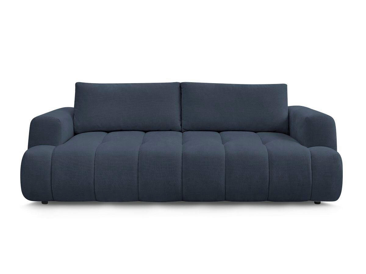 SCHLAFSOFA FUJI Leinenoptik Dunkelblau  inkl.  - Schwarz/Dunkelblau, MODERN, Kunststoff/Textil (251/113/88cm)