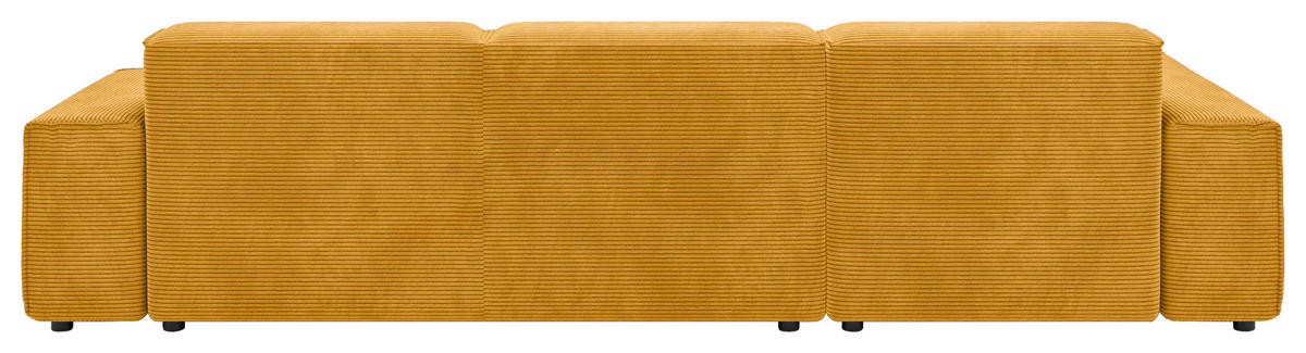 ECKSOFA 9125 Goldfarben, Gelb Cord  - Gelb/Goldfarben, Design, Kunststoff/Textil (189/300cm) - Pure Home Lifestyle