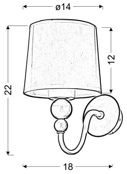 WANDLEUCHTE 14/18/22 cm   - KONVENTIONELL, Metall (14/18/22cm)