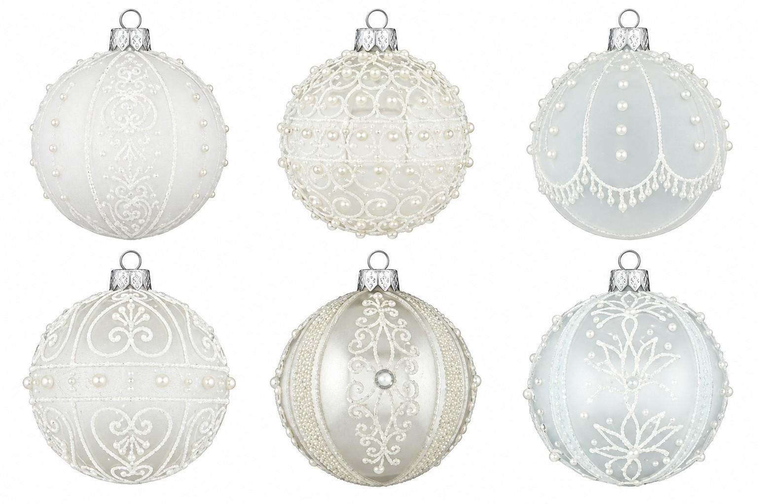 CHRISTBAUMKUGEL 10 cm  - Silberfarben/Weiß, LIFESTYLE, Glas/Metall (10cm) - X-Mas