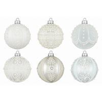 CHRISTBAUMKUGEL 10 cm  - Silberfarben/Weiß, LIFESTYLE, Glas/Metall (10cm) - X-Mas