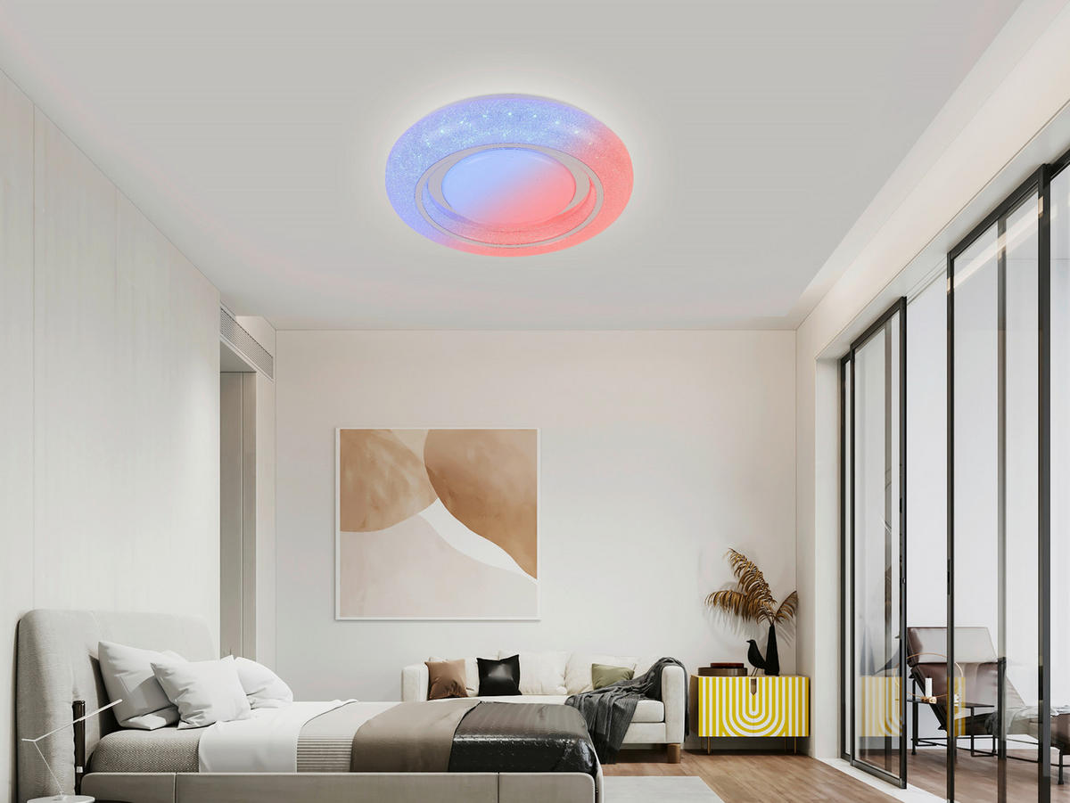 LED-DECKENLEUCHTE 38/7 cm    - Chromfarben/Weiß, Trend, Kunststoff/Metall (38/7cm) - Novel