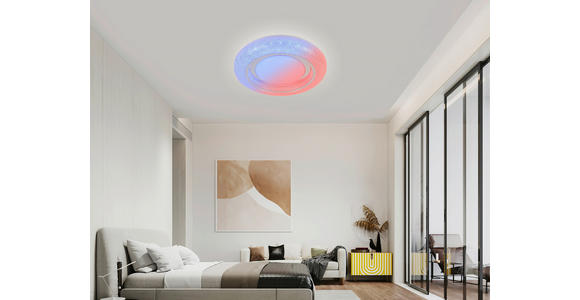 LED-DECKENLEUCHTE 38/7 cm - Chromfarben/Weiß, Trend, Kunststoff/Metall (38/7cm) - Novel