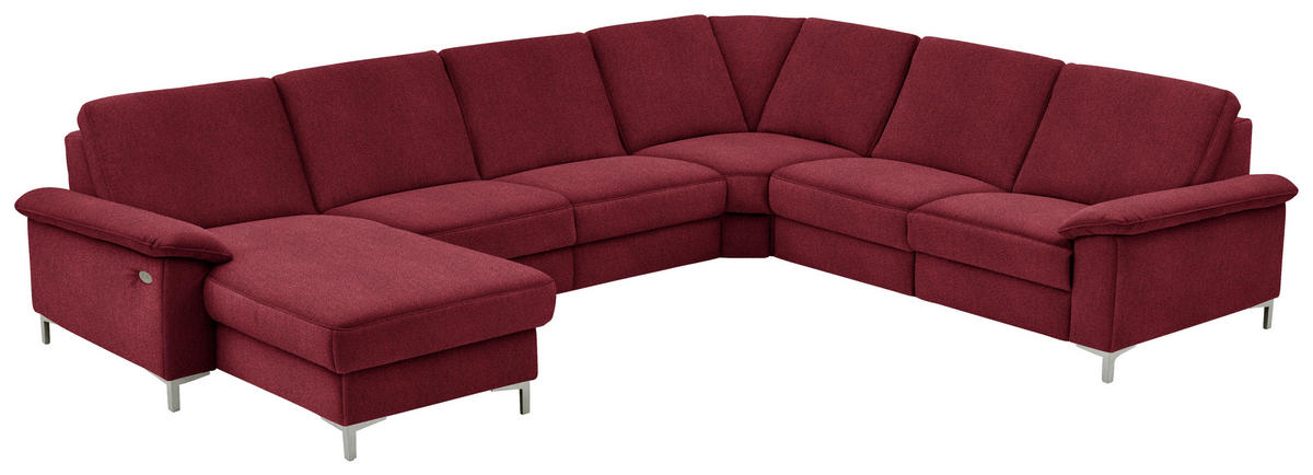 WOHNLANDSCHAFT in Chenille Rot  - Rot/Alufarben, Design, Textil/Metall (170/333/265cm) - Dieter Knoll
